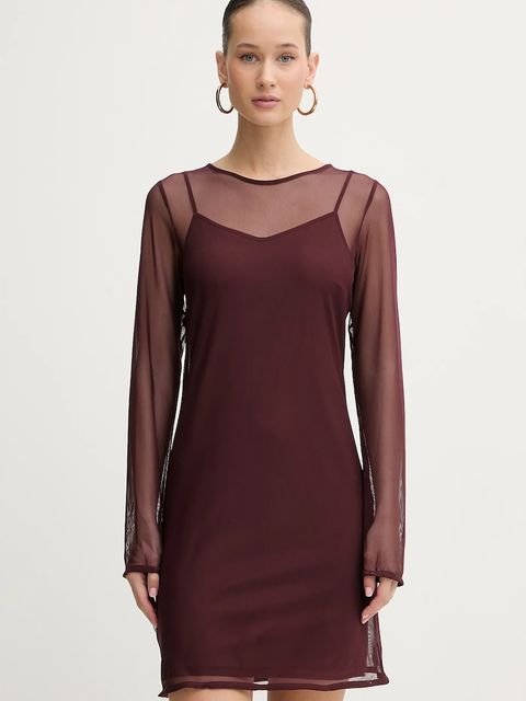 Never Fully Dressed sukienka kolor bordowy mini prosta NFDDR3071