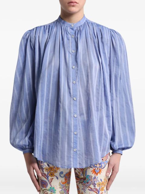 ETRO striped voile shirt - Blue