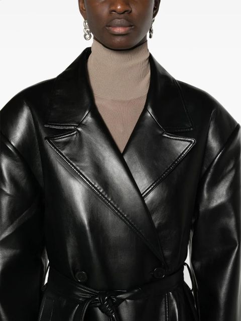 The Frankie Shop Tina double-breasted trench coat - Black