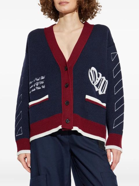 Off-White Varsity jacquard cardigan - Blue
