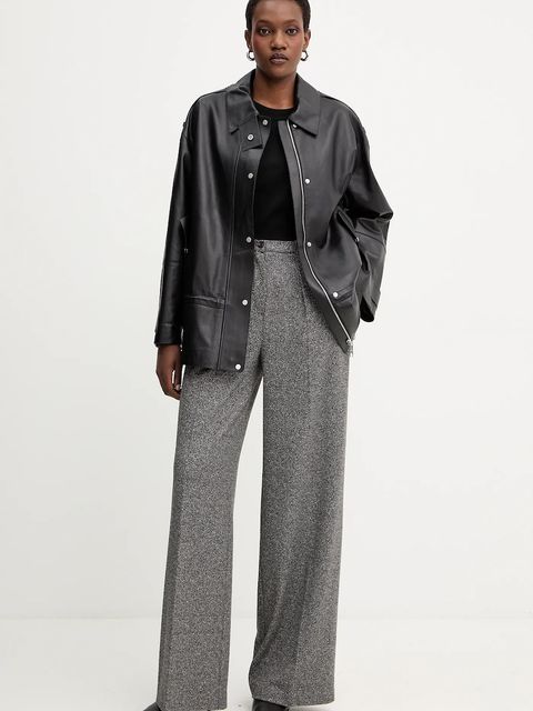 BOSS kurtka skórzana kolor czarny przejściowa 50544445