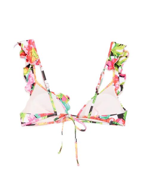 Moschino floral-print ruffled bikini top - White - zdjęcie produktu nr 2