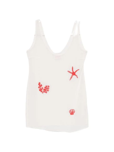 MC2 Saint Barth Raya bead-embellished semi-sheer mini dress - Neutrals - zdjęcie produktu nr 1