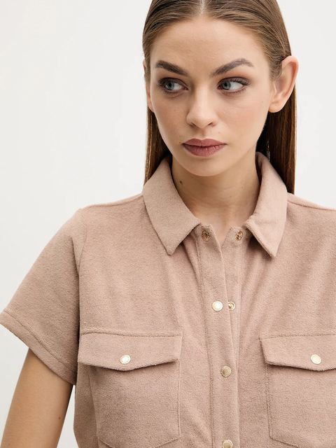 Melissa Odabash kombinezon kolor brązowy z kołnierzykiemm Cheryl