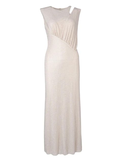 Self-Portrait cut-out midi dress - Neutrals - zdjęcie produktu nr 1