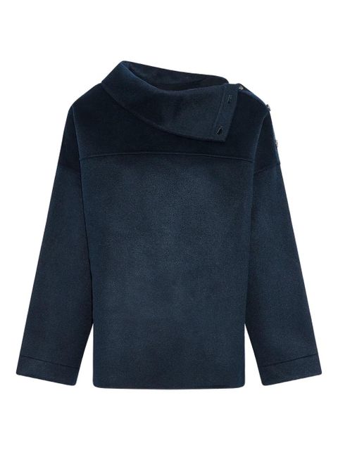 Yves Salomon double-sided asymmetric-neck sweater - Blue