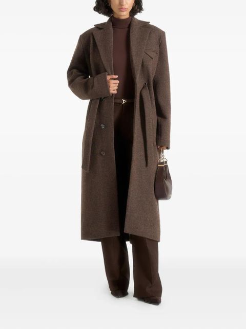 Manière De Voir Jena belt coat - Brown