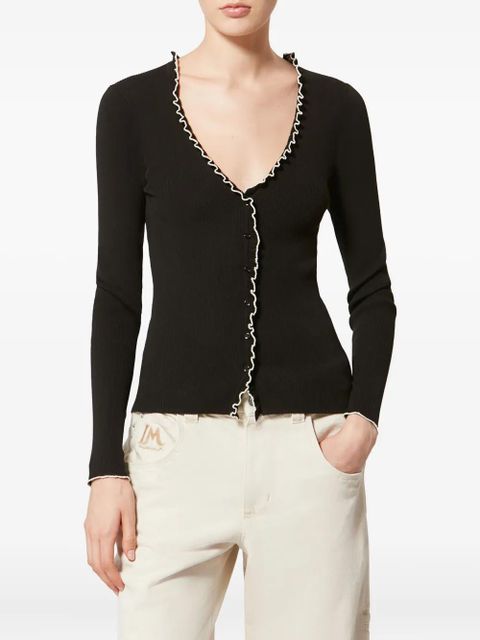 ISABEL MARANT x Izae ruffled trim cardigan - Black