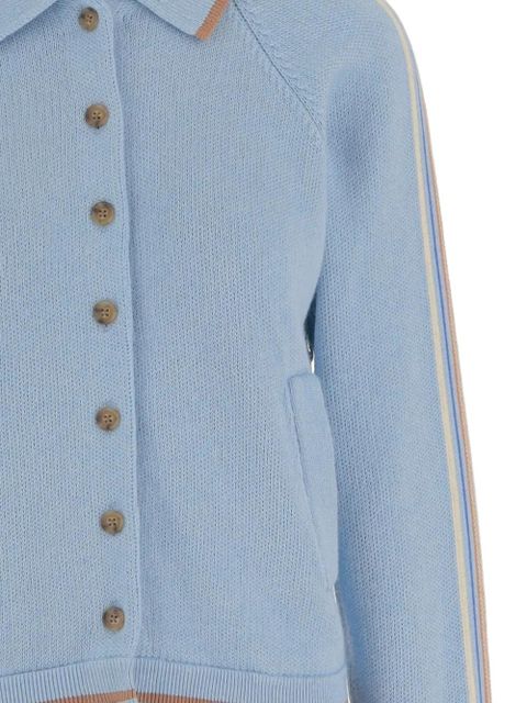 Guest In Residence striped ribbed cardigan - Blue