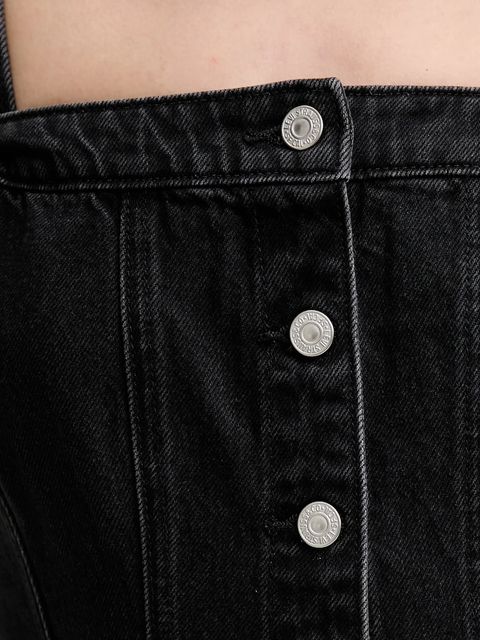 Levi's top jeansowy damska kolor czarny gładka 003Z5