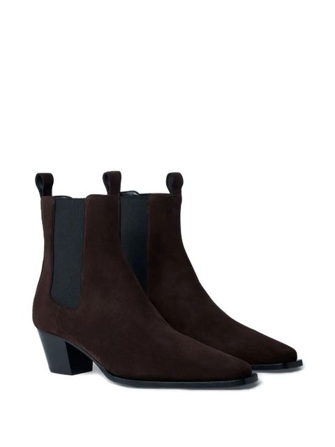 TOTEME 80mm suede pointed-toe boots - Brown