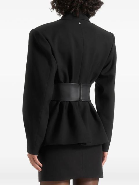 Manière De Voir Marie twist sleeve belted blazer - Black
