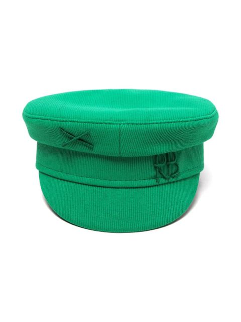 Ruslan Baginskiy logo-embroidered ribbed baker boy hat - Green