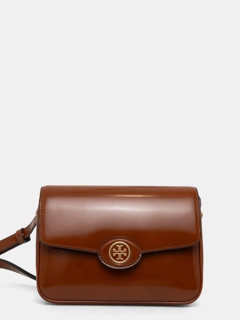 Tory Burch torebka skórzana Robinson kolor brązowy 143122.223