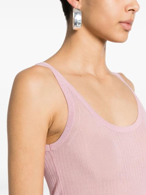 Max Mara semi-sheer fine-ribbed top - Pink