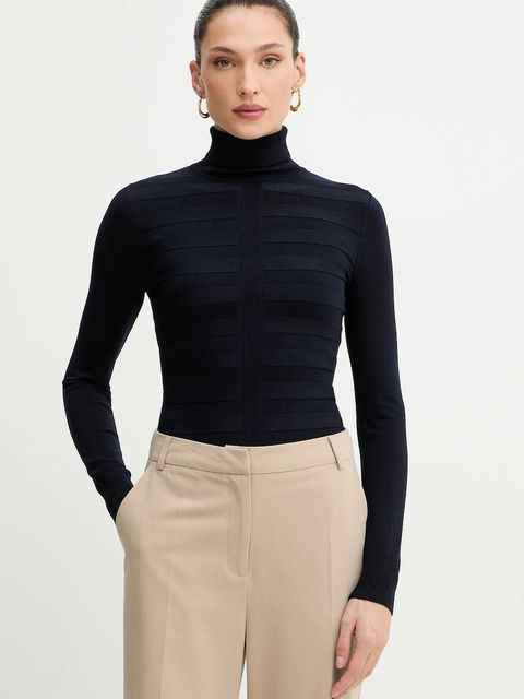 Morgan sweter damski kolor granatowy lekki z golfem MENTHYO - zdjęcie produktu nr 1