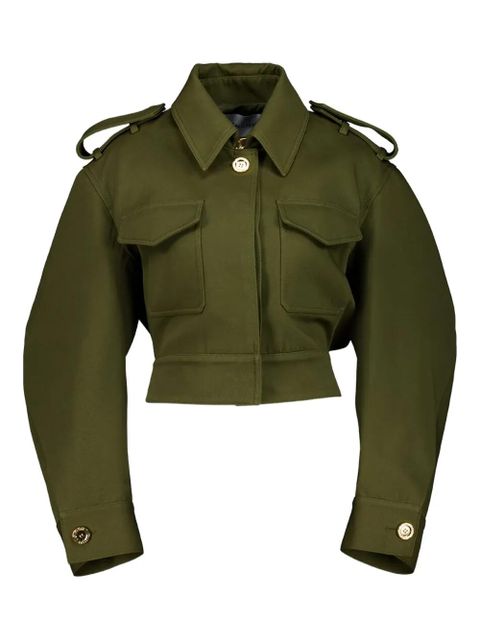 Givenchy patch-pocket cropped military jacket - Green - zdjęcie produktu nr 1