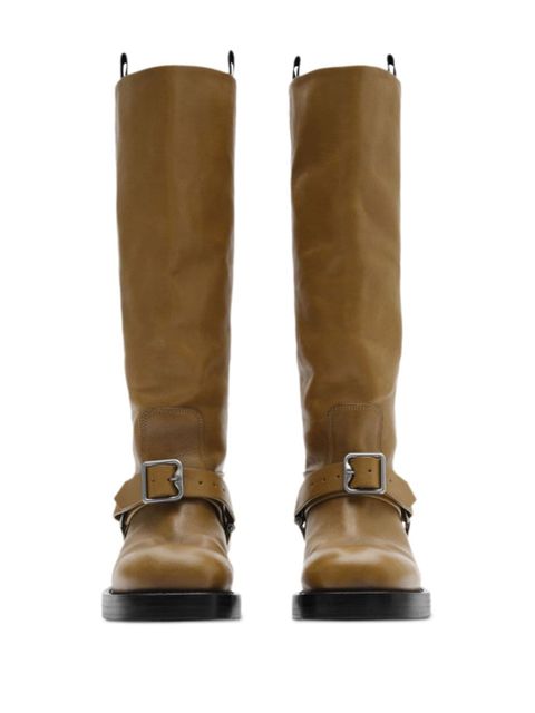 Burberry leather biker boots - Brown - zdjęcie produktu nr 2