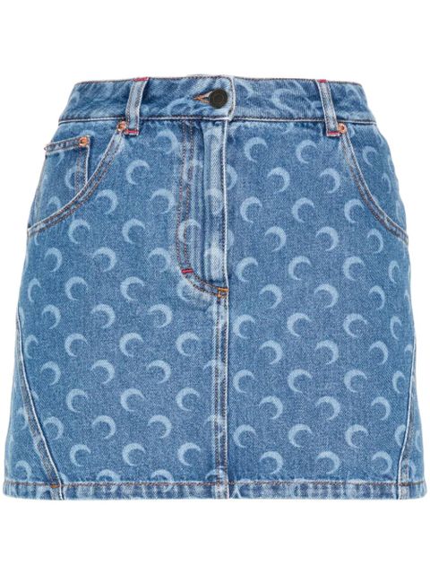 Marine Serre Deadstock denim miniskirt - Blue - zdjęcie produktu nr 1