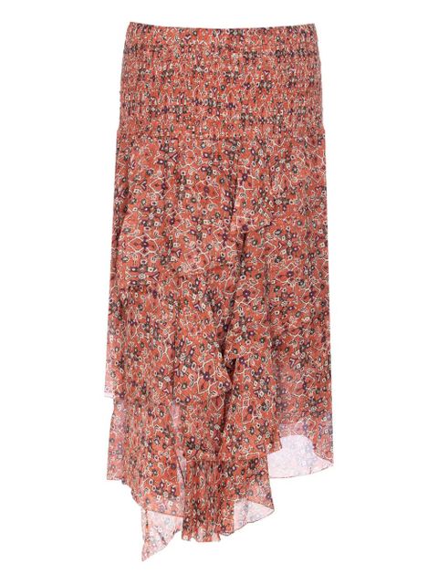 MARANT ÉTOILE patterned ruffled midi skirt - Red - zdjęcie produktu nr 2