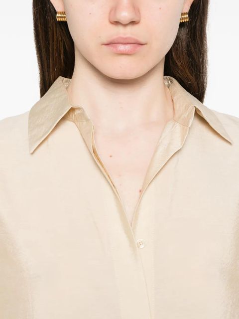 TOTEME split collared maxi dress - Neutrals