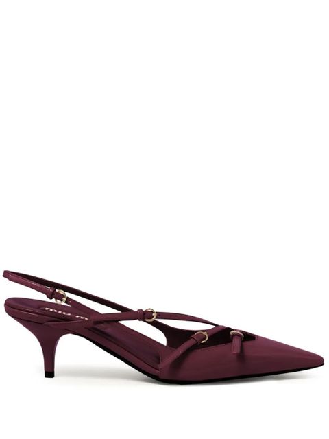 Miu Miu buckle-embellished slingback pumps - Red - zdjęcie produktu nr 1