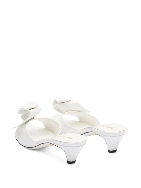 Prada 45mm flower-appliqué sandals - White