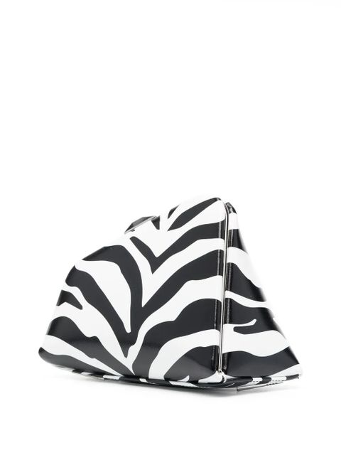 The Attico 8.30pm logo-print clutch bag - Black