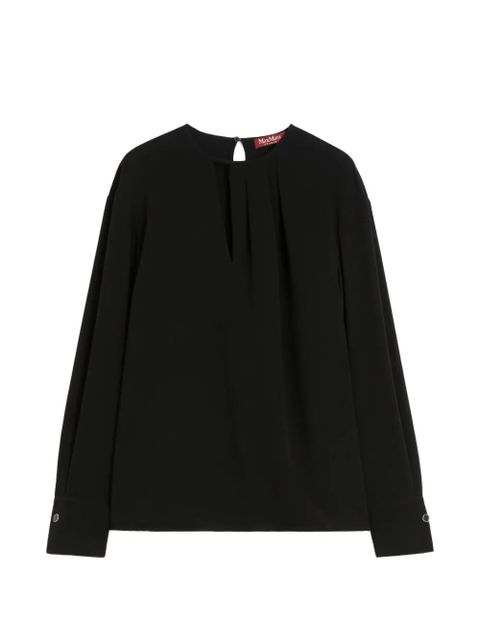 Max Mara pleated keyhole blouse - Black - zdjęcie produktu nr 1