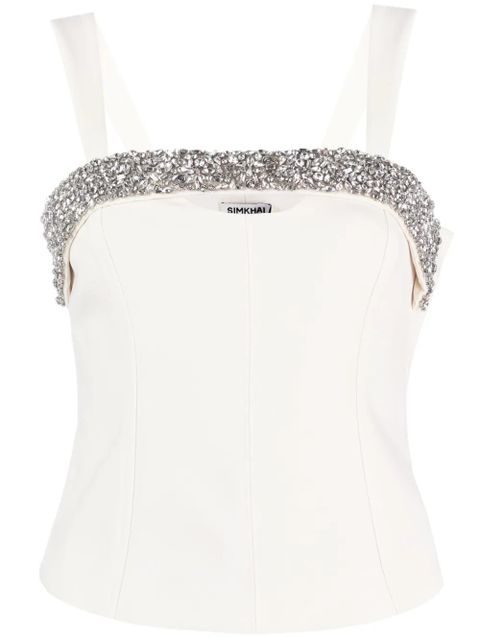 Simkhai crystal-embellished corset top - White - zdjęcie produktu nr 1