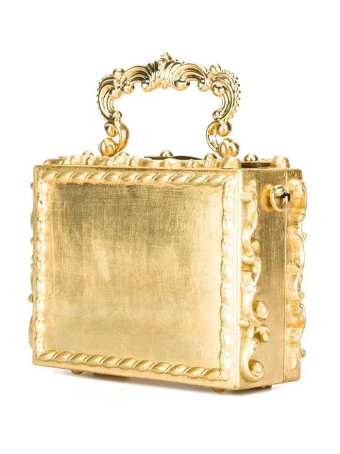 Dolce & Gabbana Dolce Box rhinestone-embellished top-handle bag - Metallic