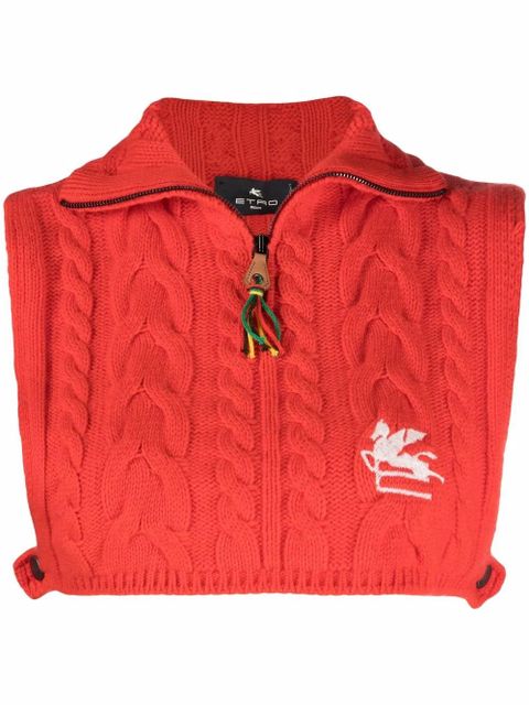 ETRO cropped cable-knit vest - Red - zdjęcie produktu nr 1