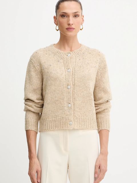 Fracomina kardigan damski kolor beżowy FJ25WT8001K47401 - zdjęcie produktu nr 1