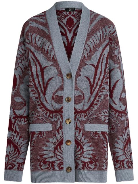 ETRO floral jacquard-knitted cardigan - Blue - zdjęcie produktu nr 1