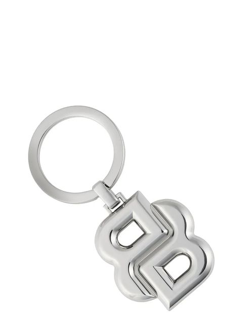 BOSS brelok do kluczy Double B Shinny Chrome kolor szary