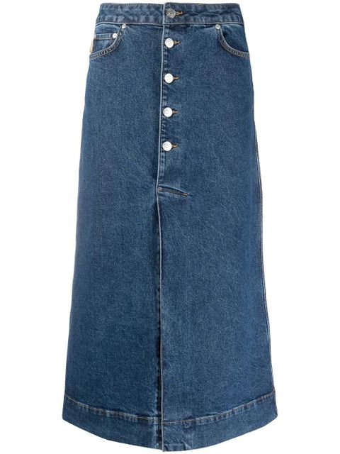 GANNI comfort stretch midi skirt - Blue - zdjęcie produktu nr 1