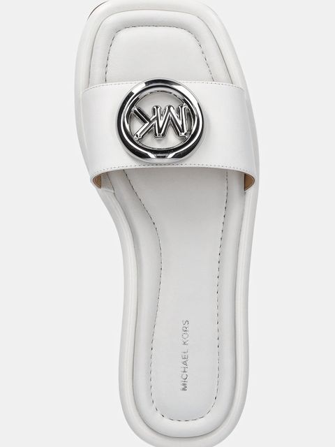 MICHAEL Michael Kors klapki skórzane Milan Slide damskie kolor biały 40R6MLFS1L.085