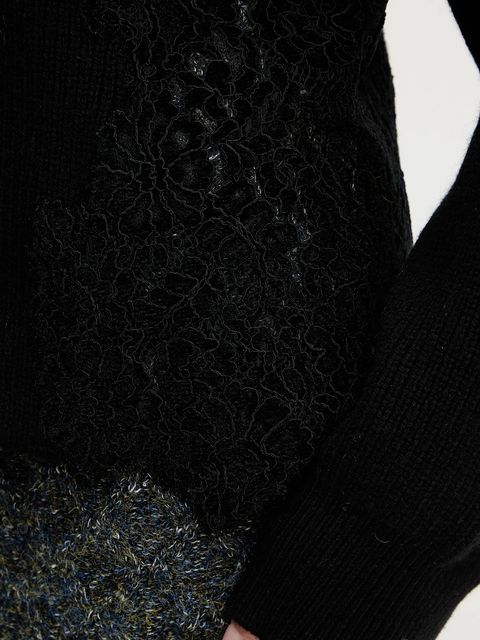 Pinko sweter z dodatkiem wełny damski kolor czarny 105505 A2R1