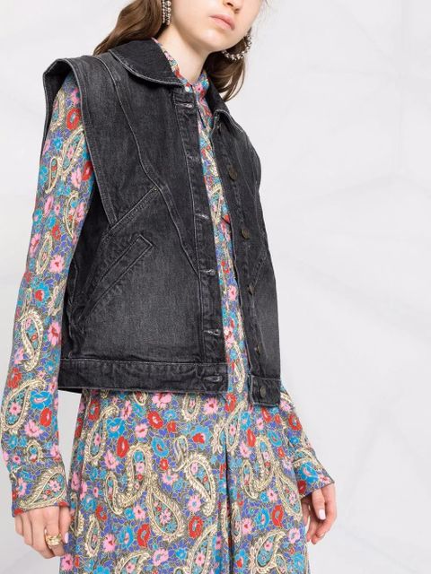 Ba&Sh panelled denim waistcoat - Grey