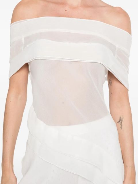 Gimaguas Boa asymmetrical dress - White