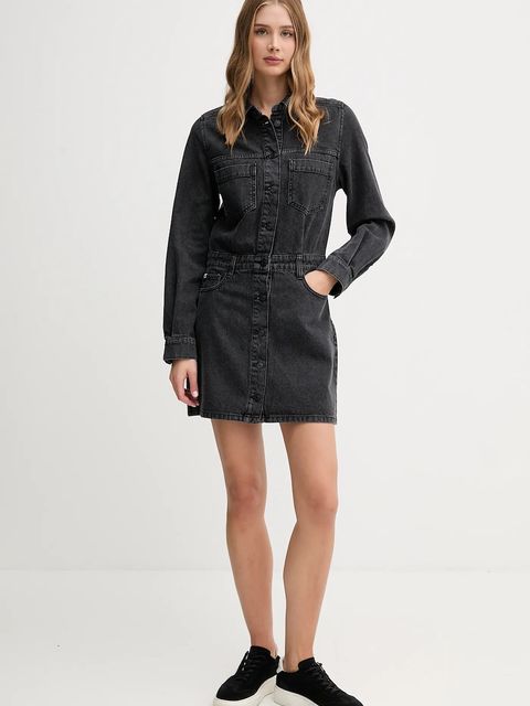 Dkny sukienka jeansowa kolor szary mini rozkloszowana DJ5D9064 - zdjęcie produktu nr 2