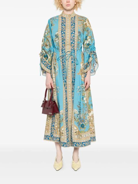 ALEMAIS Cassie Pool floral-print drawstring midi dress - Blue - zdjęcie produktu nr 2