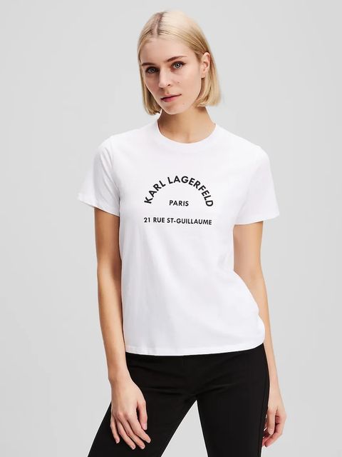 Karl Lagerfeld t-shirt bawełniany damski kolor biały A3W17105 - zdjęcie produktu nr 1