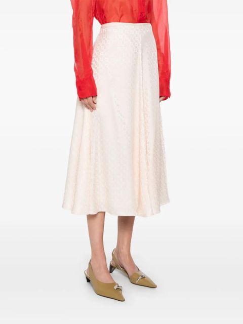 FENDI FF silk midi skirt - Pink