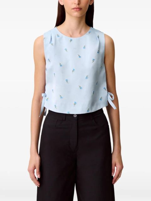 Claudie Pierlot floral-pattern tie-side top - Blue