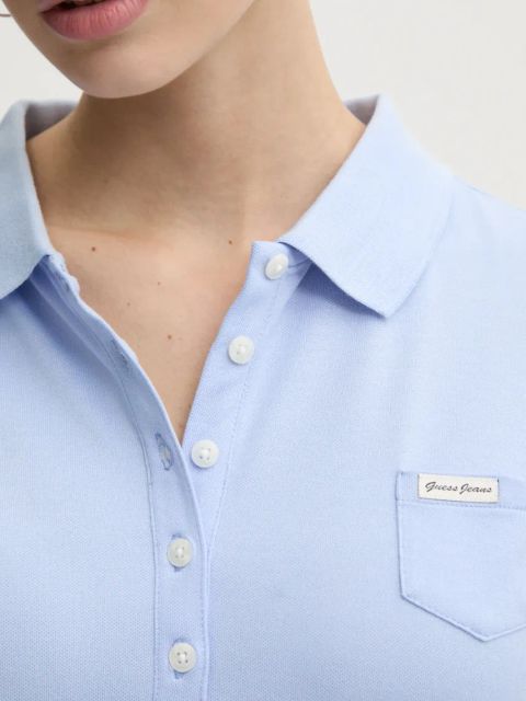 Guess Jeans polo damski kolor niebieski W5RP47 KARS2