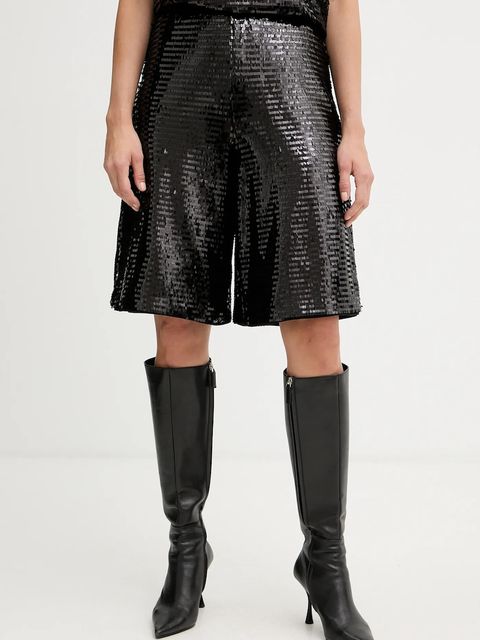 Armani Exchange szorty damskie kolor czarny gładkie high waist XW001773 AF16152 - zdjęcie produktu nr 1