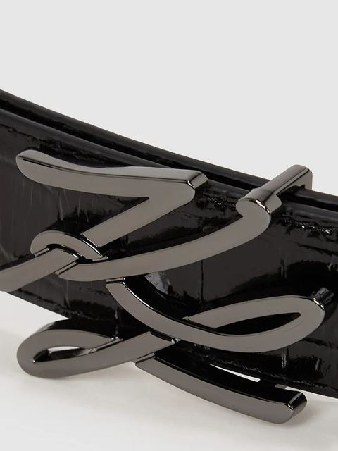 Karl Lagerfeld pasek skórzany dwustronny K/AUTOGRAPH