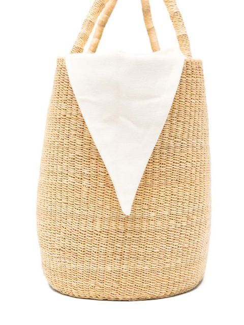 Muun maxi Echo woven straw tote bag - Neutrals