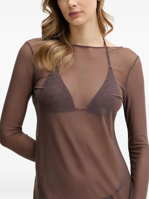 Bond-eye Gisele long-sleeved midi dress - Brown